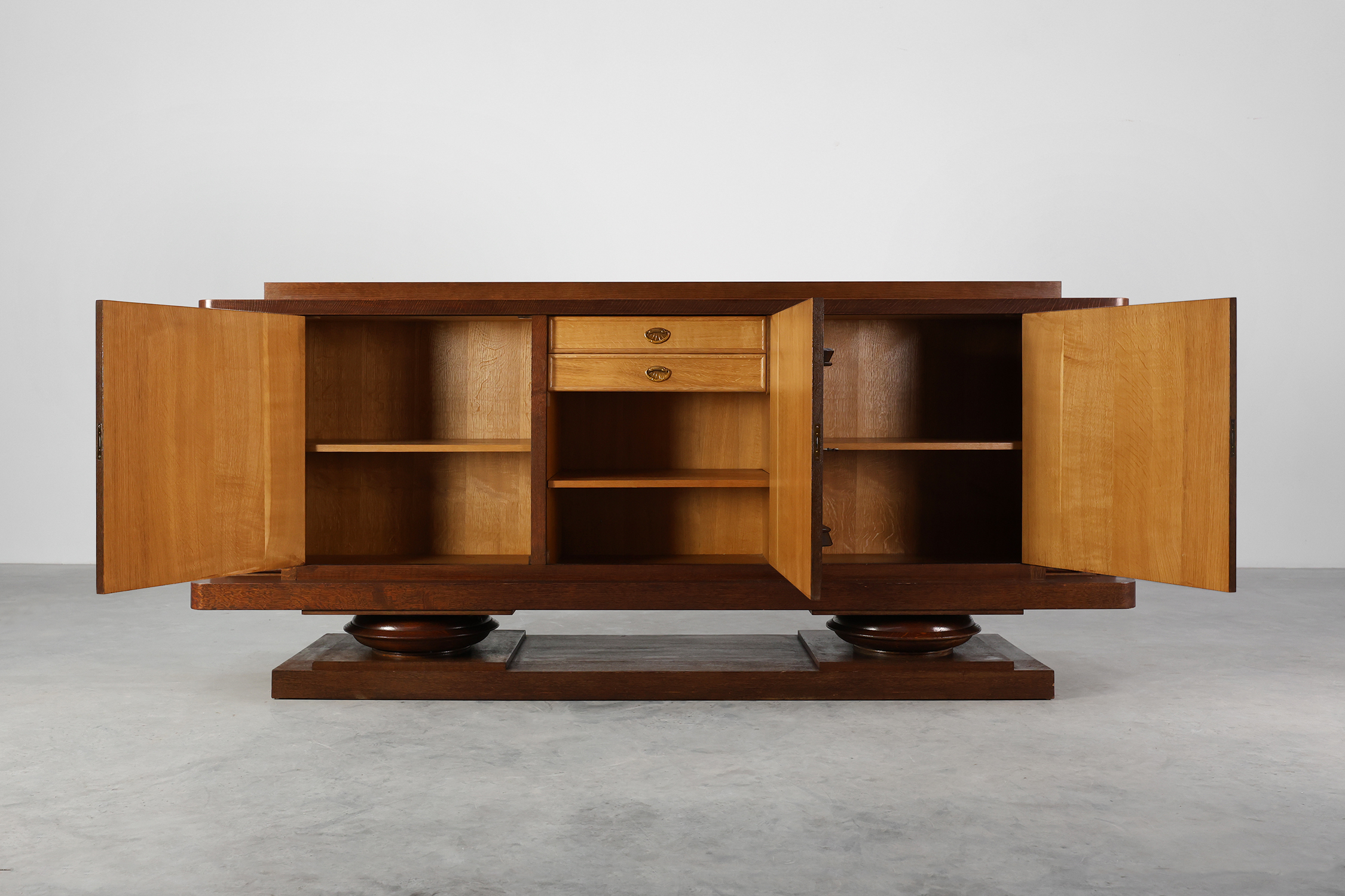 French Art Deco Oak Sideboard by Jacques Klein, circa 1925thumbnail